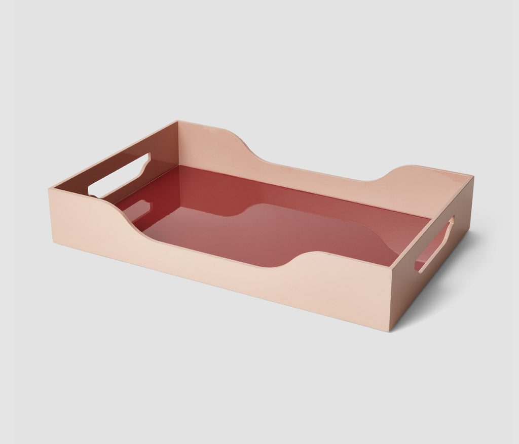 Lacquered Tray - Maroon, L