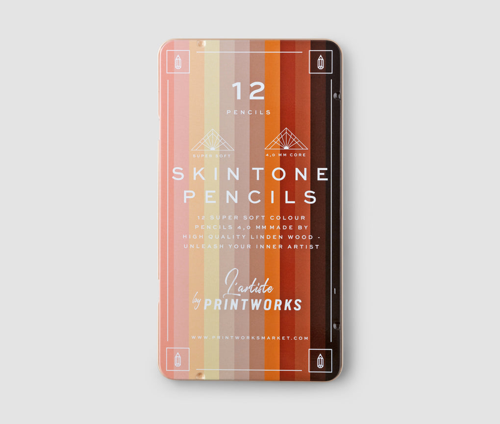 12 gros crayons de couleurs skin tones- ton de peau