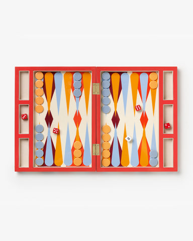 Lacquered Backgammon, Red