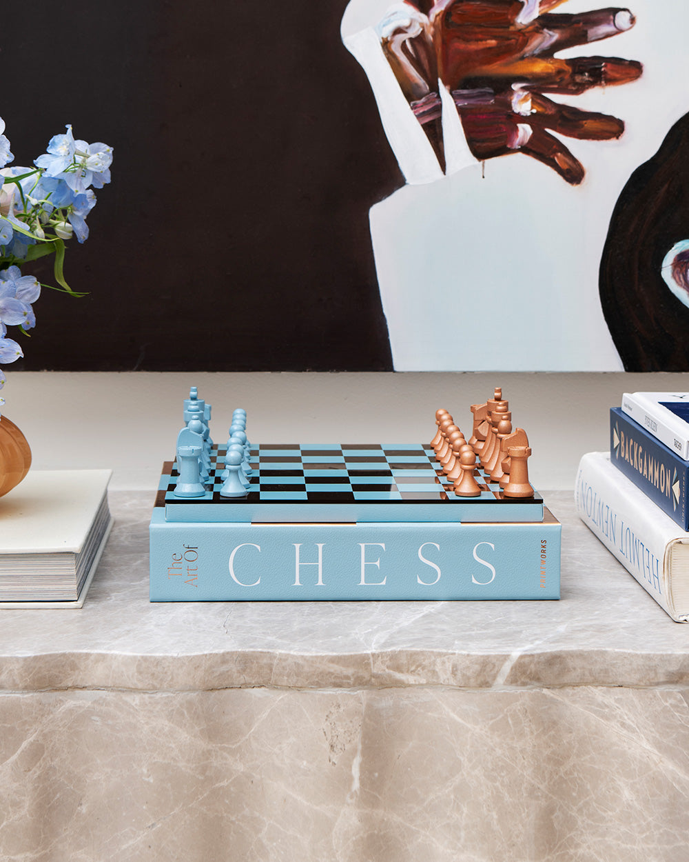 Art Of Chess Mirror, Light Blue/Copper