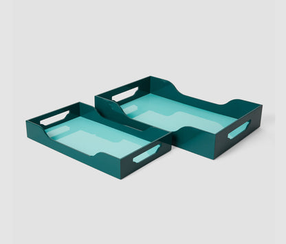 Plateau Laqué - Swell, Turquoise/Vert M