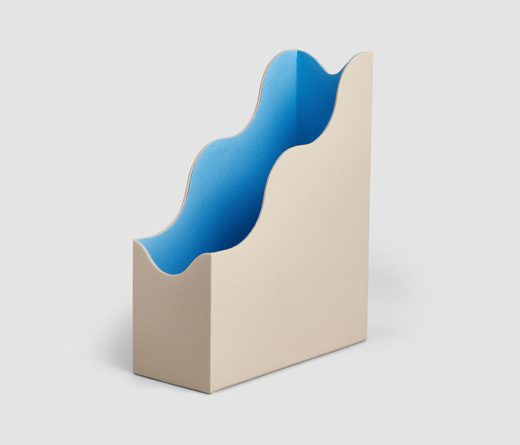 Magazine Rack, Beige/Blue – Printworks
