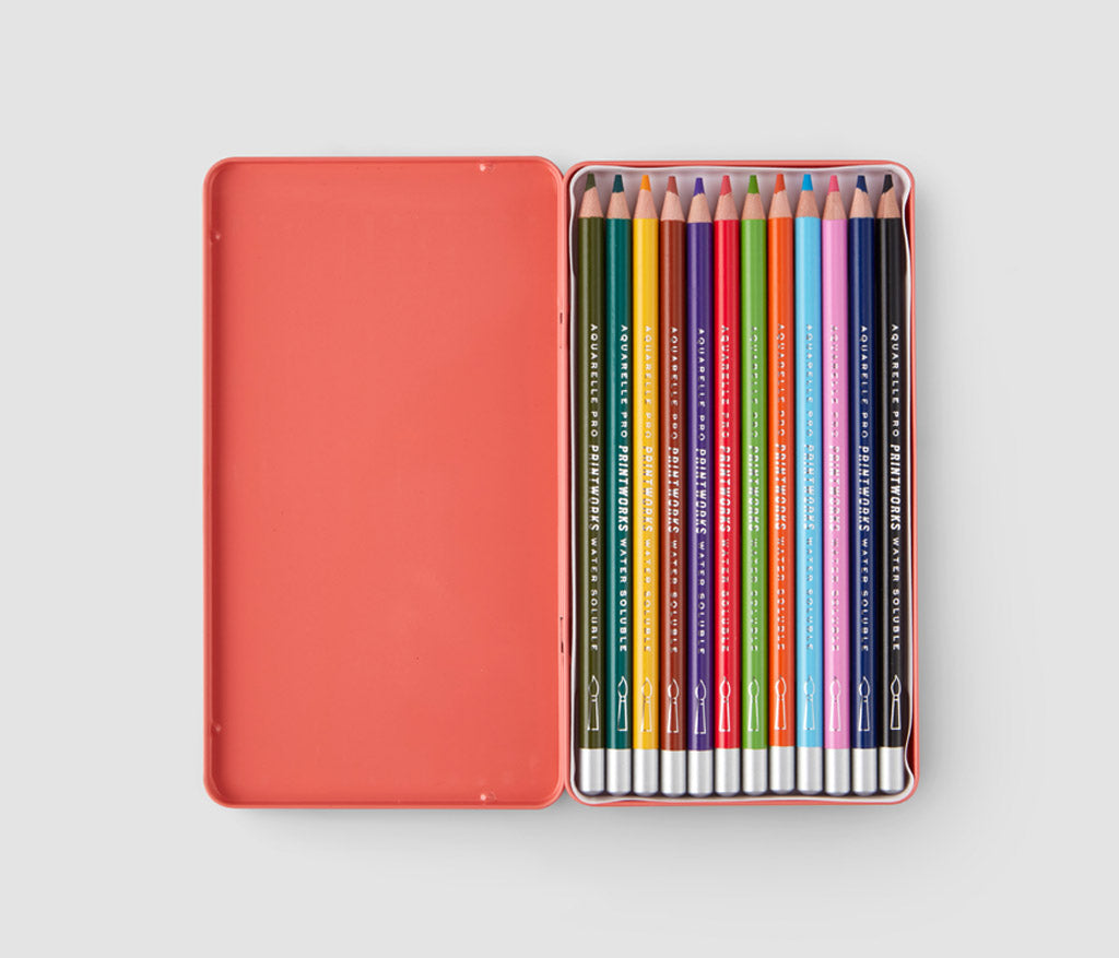 12 crayons de couleur - Aquarelle